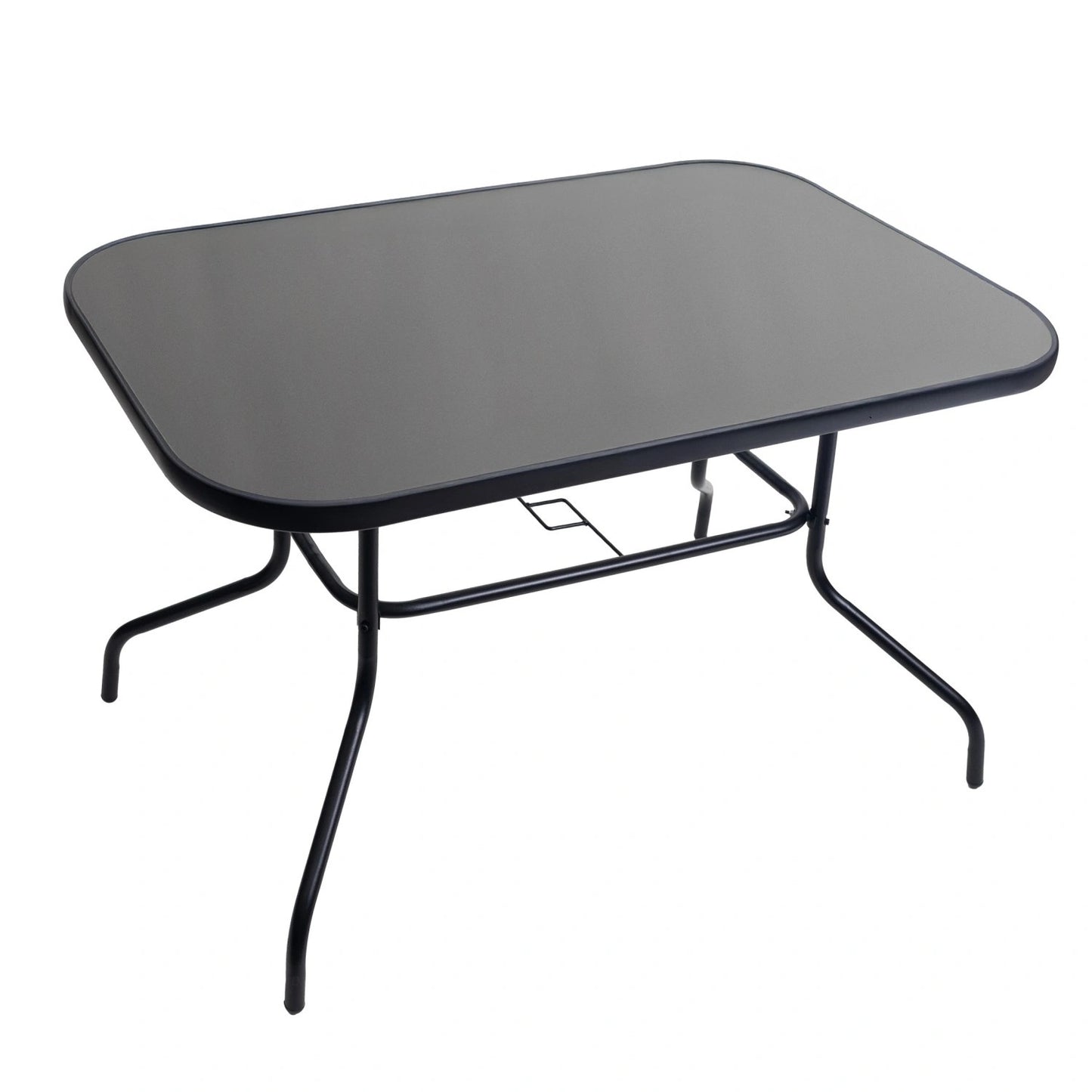 Glass garden table 120x70 cm for terrace garden tempered glass black