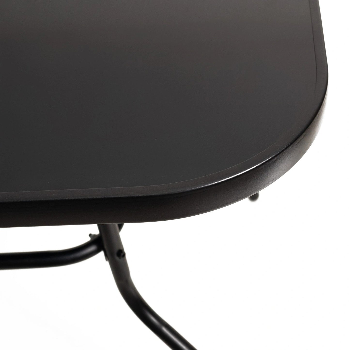 Glass garden table 120x70 cm for terrace garden tempered glass black