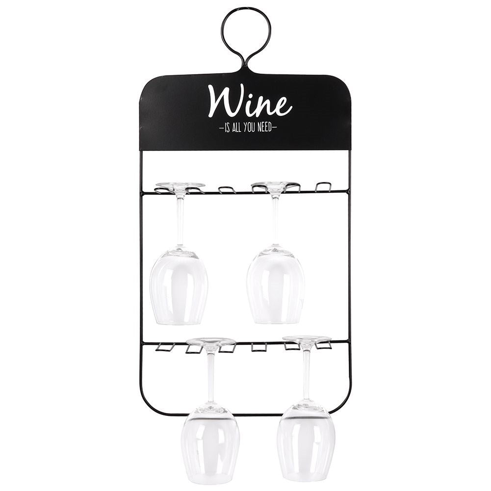 Glass hanger in black metal for 10 glasses