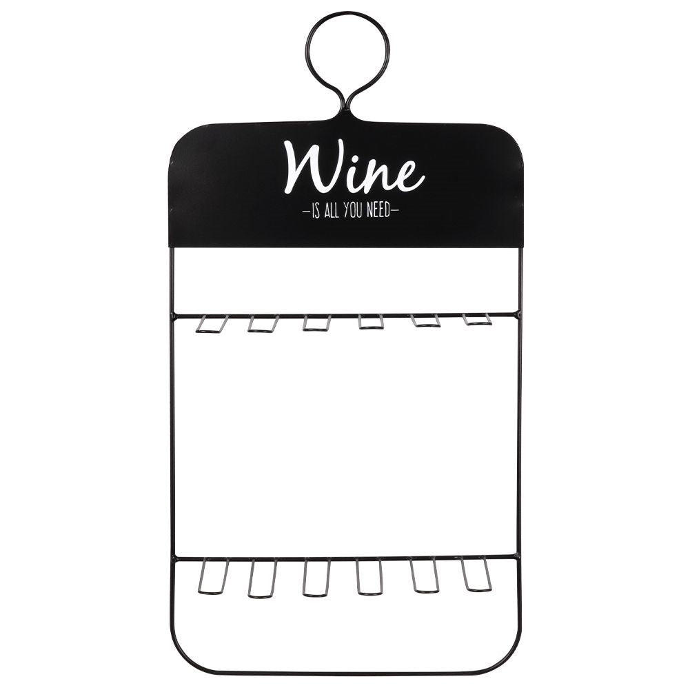 Glass hanger in black metal for 10 glasses