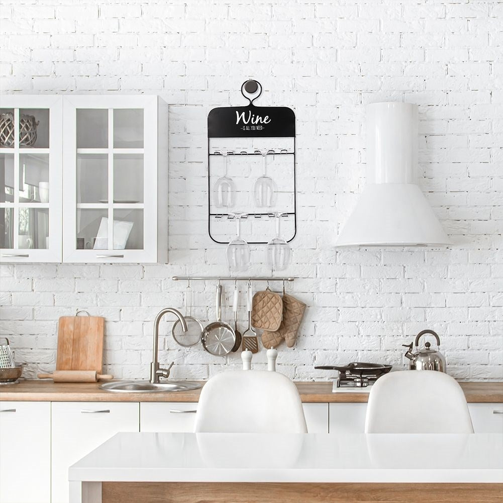 Glass hanger in black metal for 10 glasses