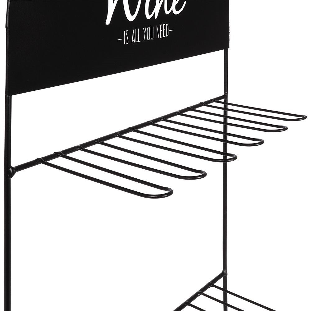 Glass hanger in black metal for 10 glasses