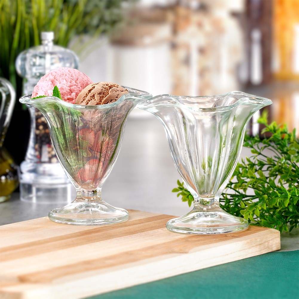 Glass ice cream cups 150 ml 2 pcs.