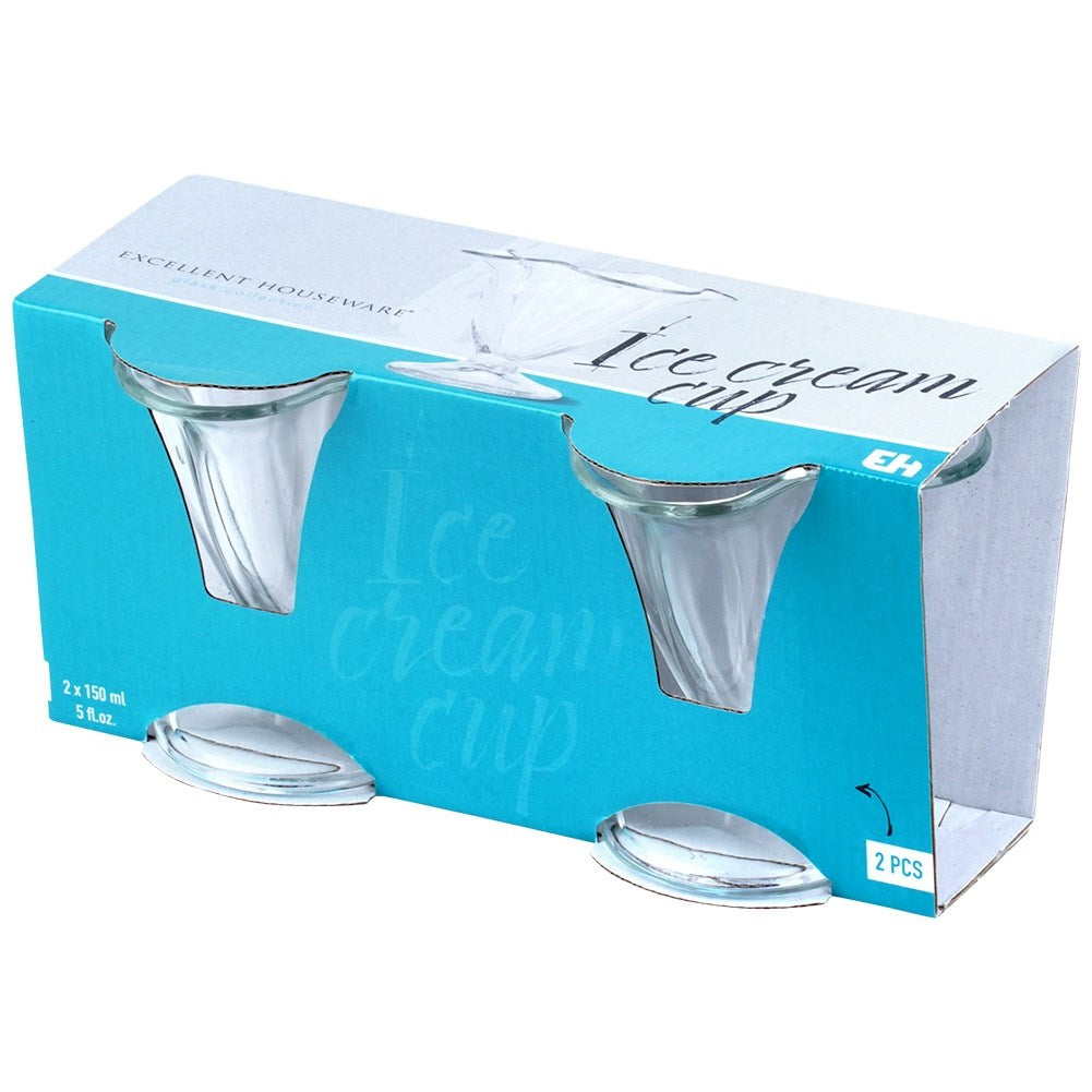 Glass ice cream cups 150 ml 2 pcs.
