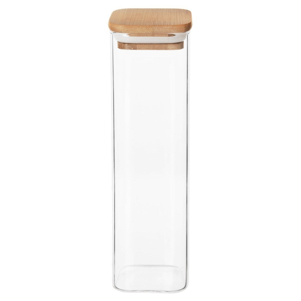 Glass jar in borosilicate glass with bamboo lid