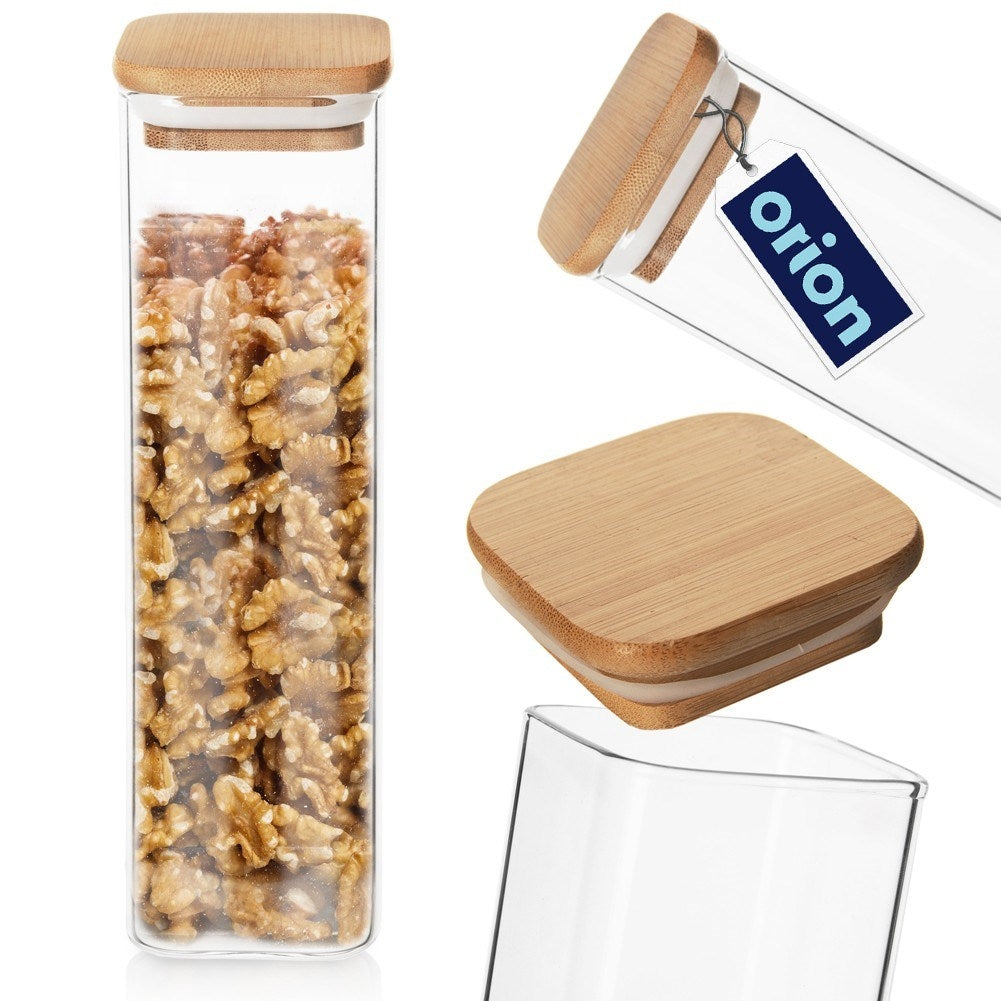 Glass jar in borosilicate glass with bamboo lid