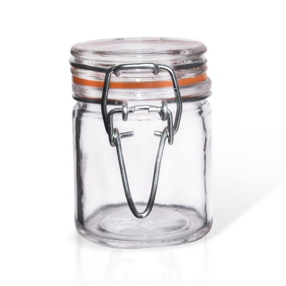 Glass jar with airtight patent lid for safe storage