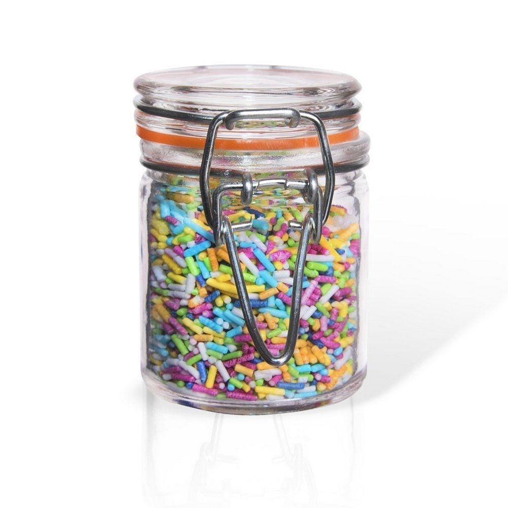Glass jar with airtight patent lid for safe storage
