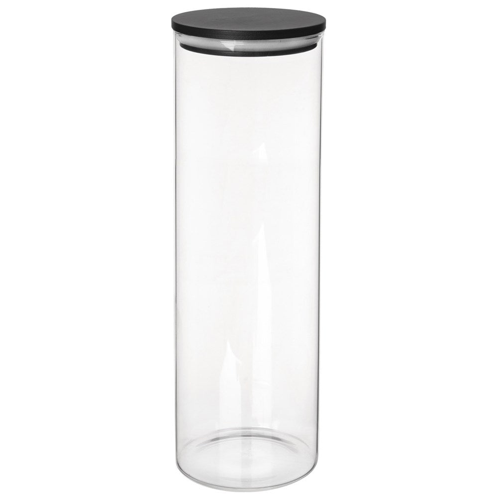 Glass jar with bamboo lid for spaghetti and dry goods