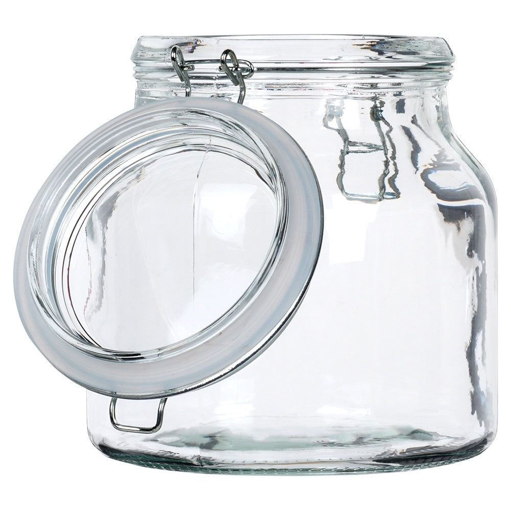 Glass jar with heart pattern and airtight patent closure
