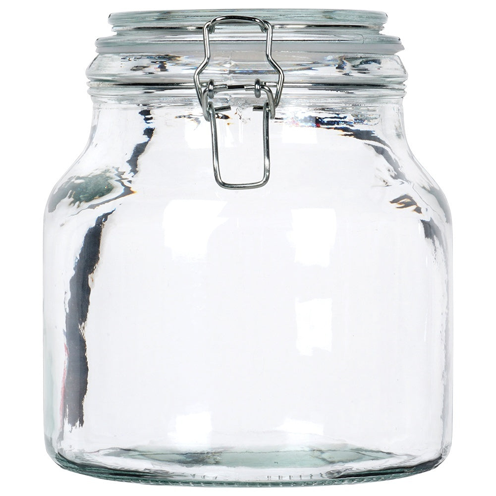Glass jar with heart pattern and airtight patent closure
