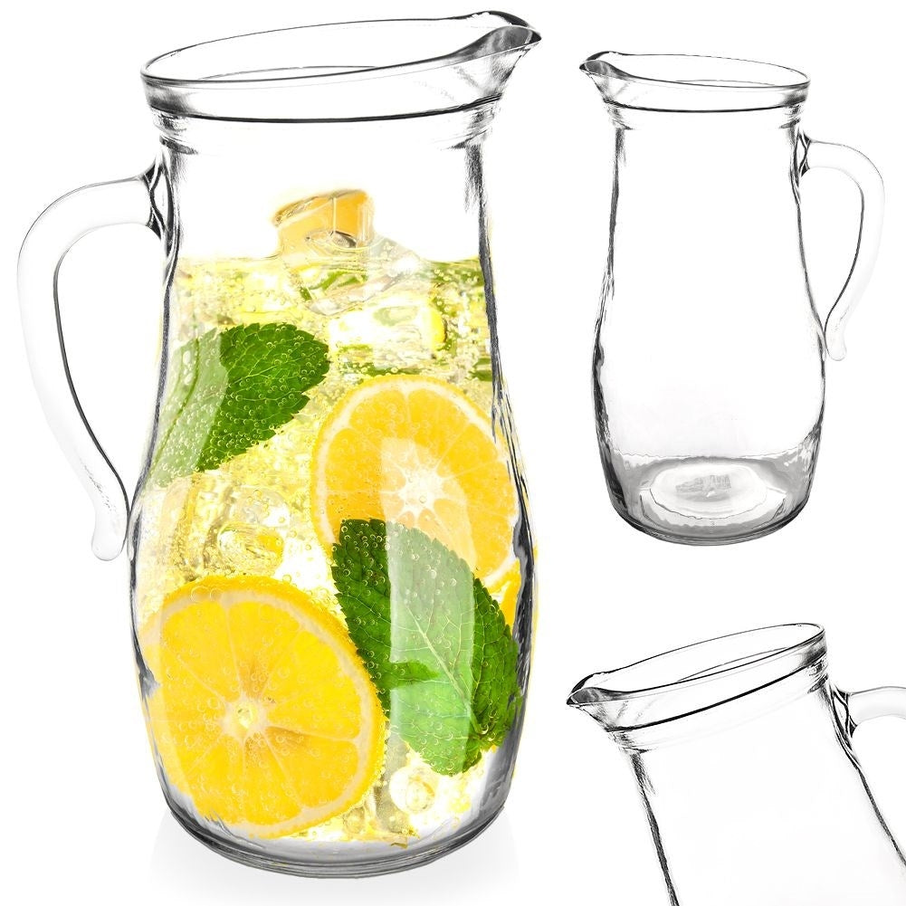 Glass jug for drinks: Water, juice, lemonade, iced tea