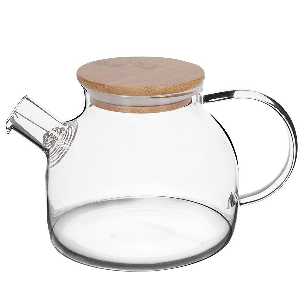 Glass jug with Sieve & Bamboo lid in Borosilicate glass