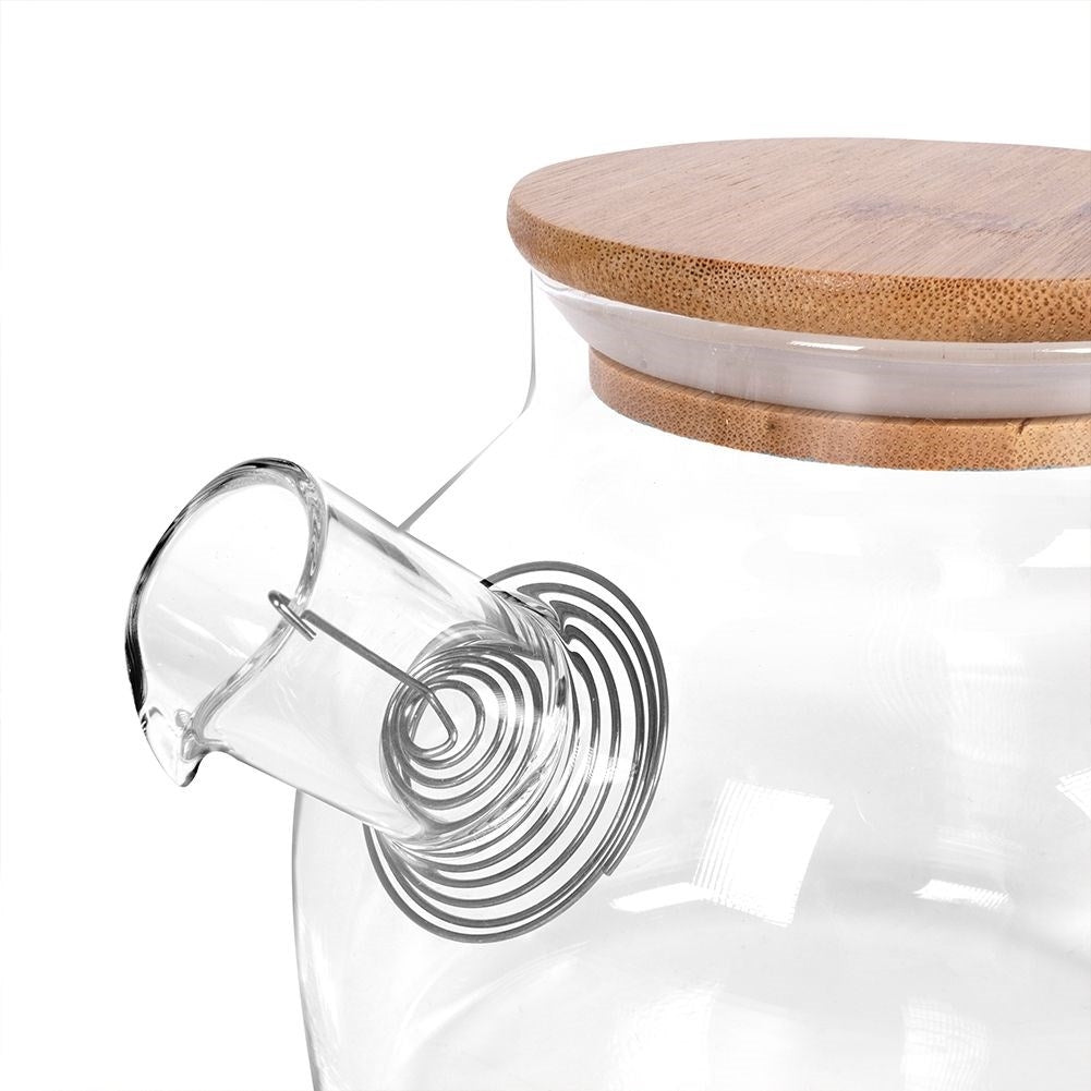 Glass jug with Sieve & Bamboo lid in Borosilicate glass