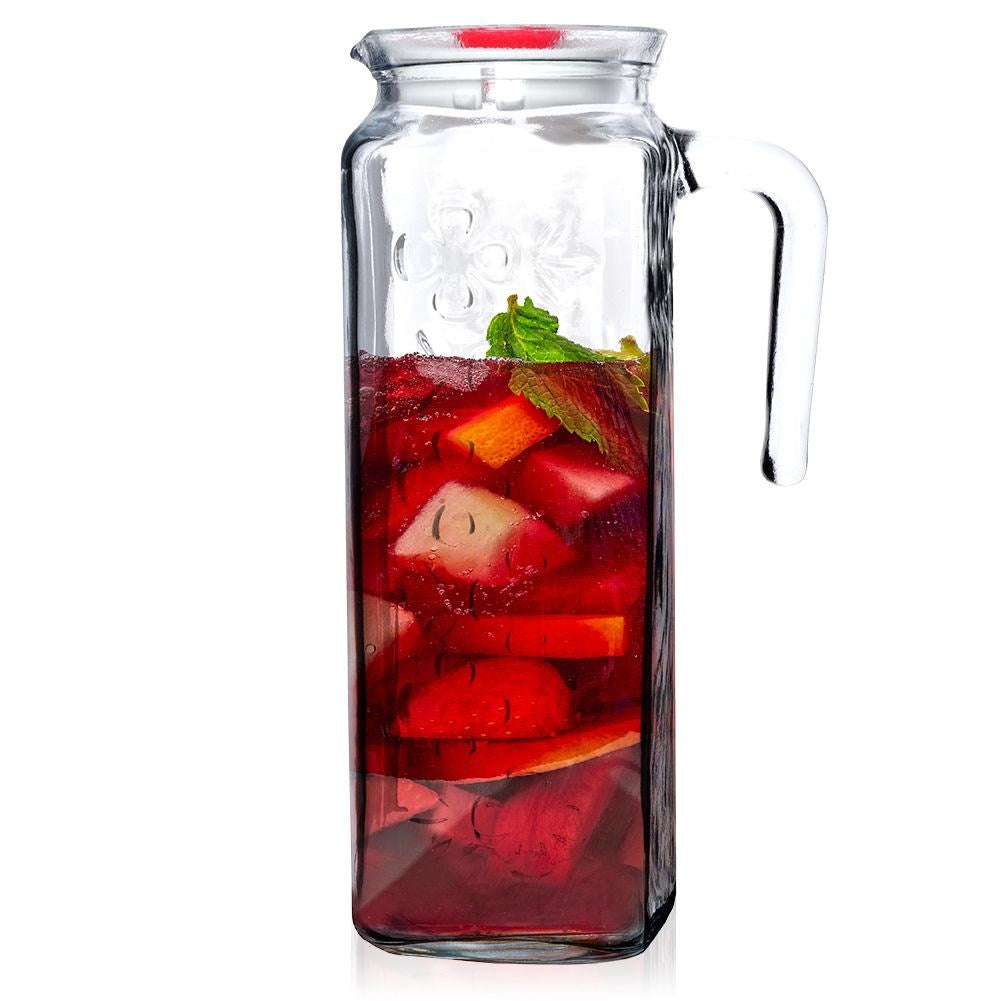 Glass jug with lid for refrigerator door 1.2 l