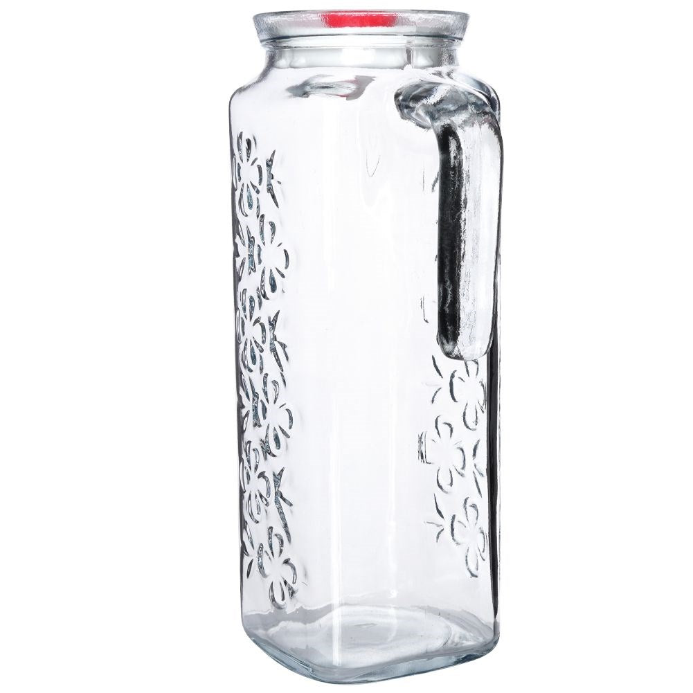 Glass jug with lid for refrigerator door 1.2 l