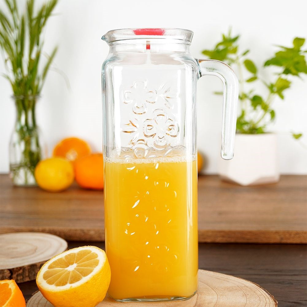 Glass jug with lid for refrigerator door 1.2 l