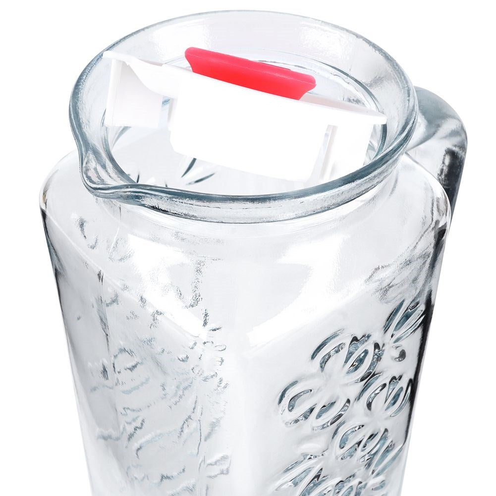 Glass jug with lid for refrigerator door 1.2 l