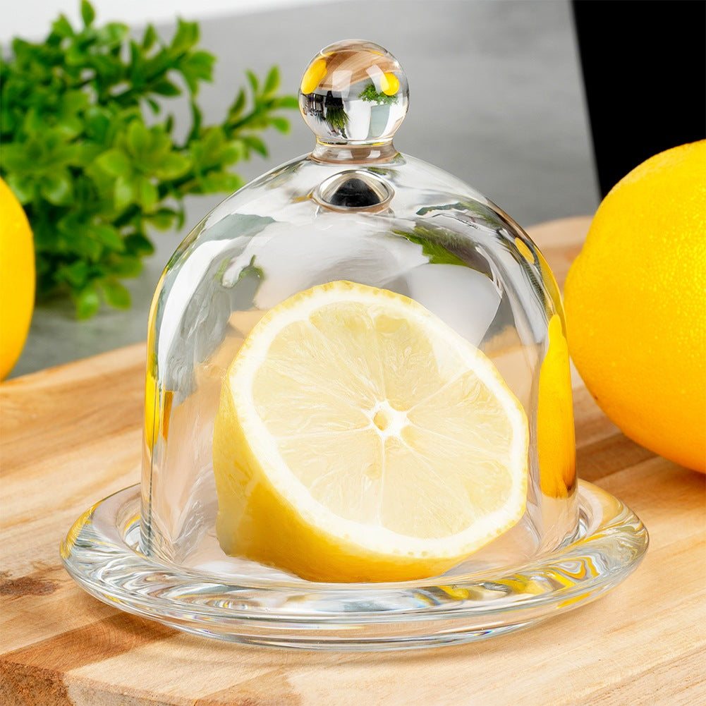 Glass lemon container 9.5x9.5 cm