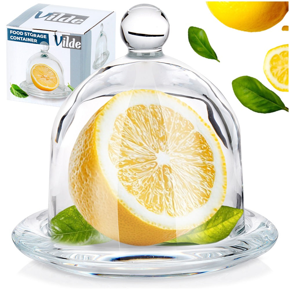 Glass lemon container 9.5x9.5 cm