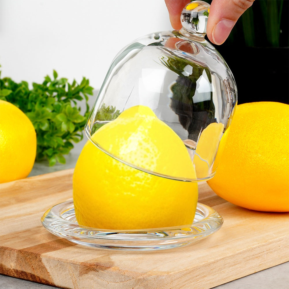 Glass lemon container 9.5x9.5 cm