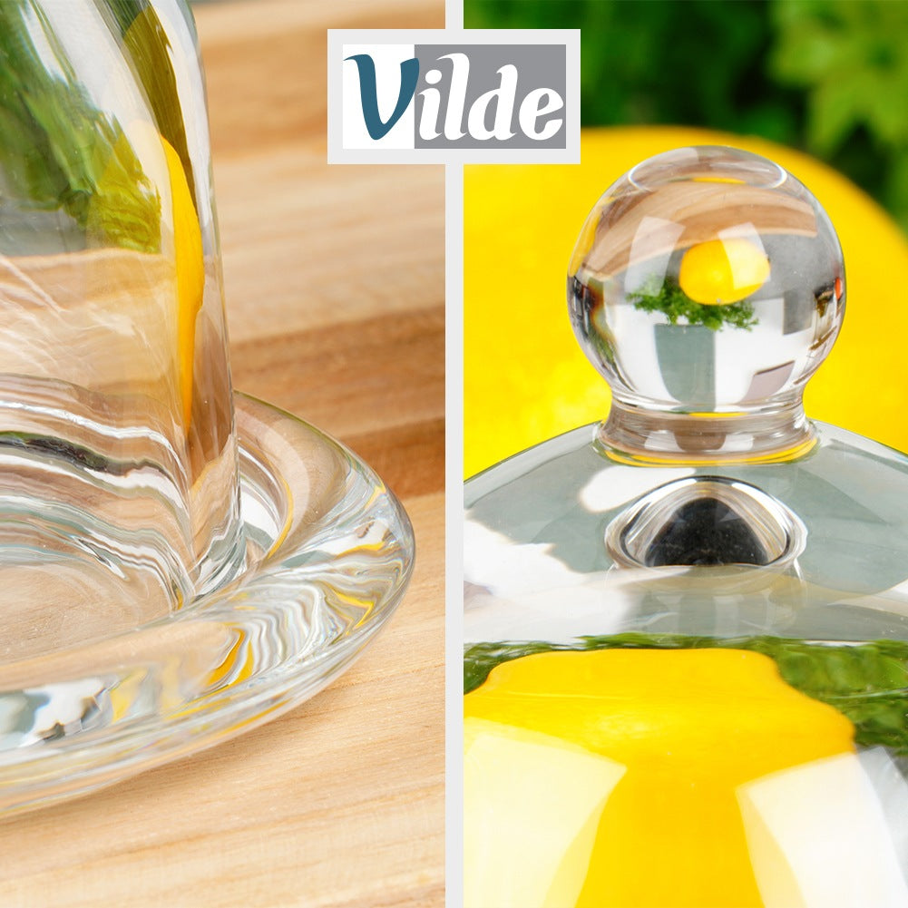 Glass lemon container 9.5x9.5 cm