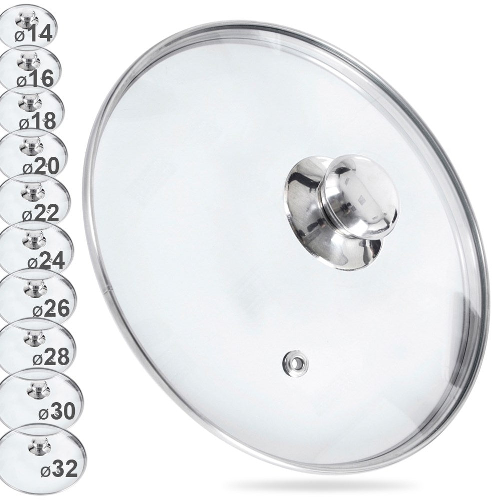 Glass lid for oven with steel frame and steam valve