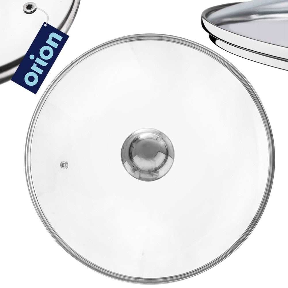 Glass lid with steel frame and steam valve