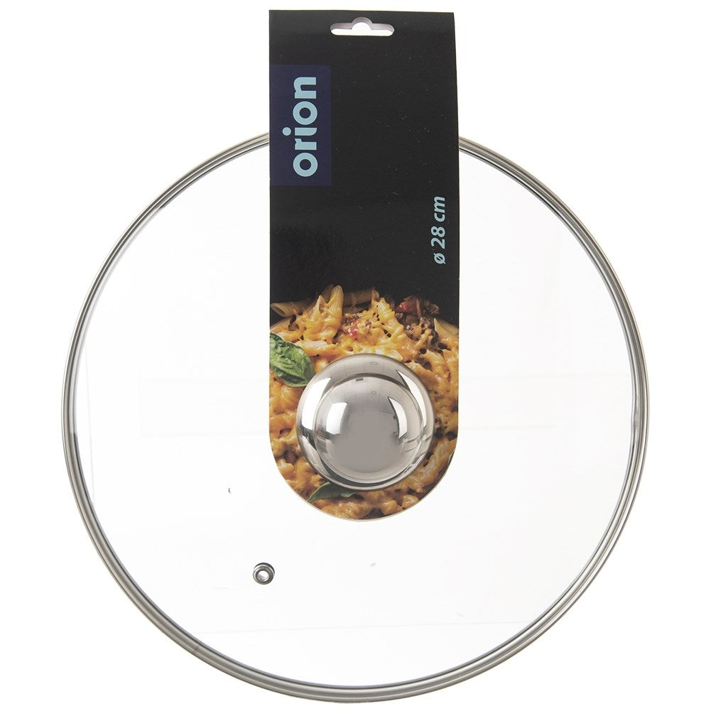 Glass lid with steel frame and steam valve