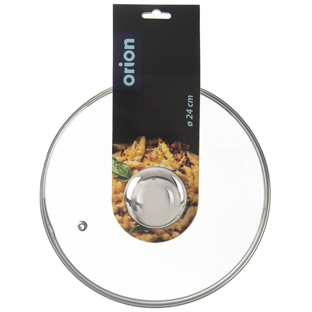 Glass lid with steel frame and steam valve
