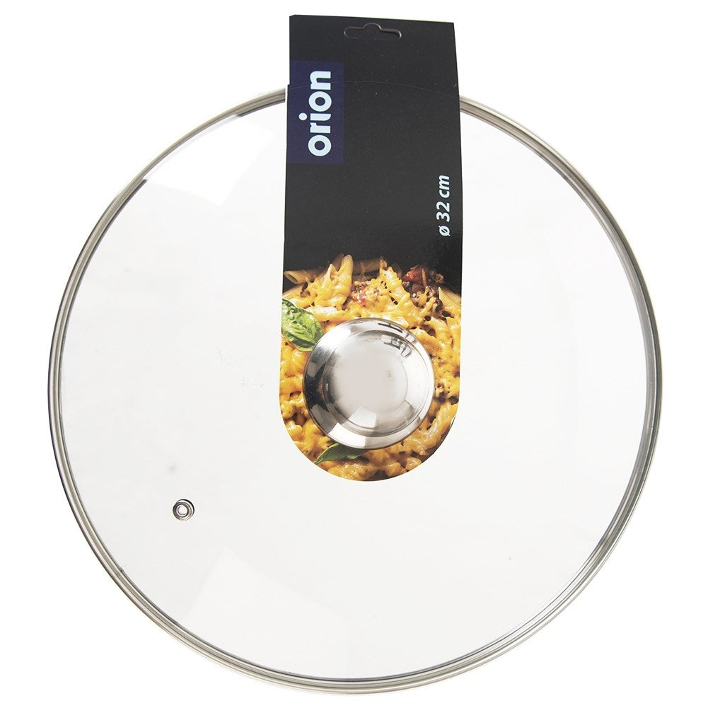 Glass lid with steel rim and steam outletThis high-quality glass lid is heat-resistant and has a steel rim and a raised design. Equipped with a special ventilation hole that releases excess steam, making it perfect for all types of cooking.