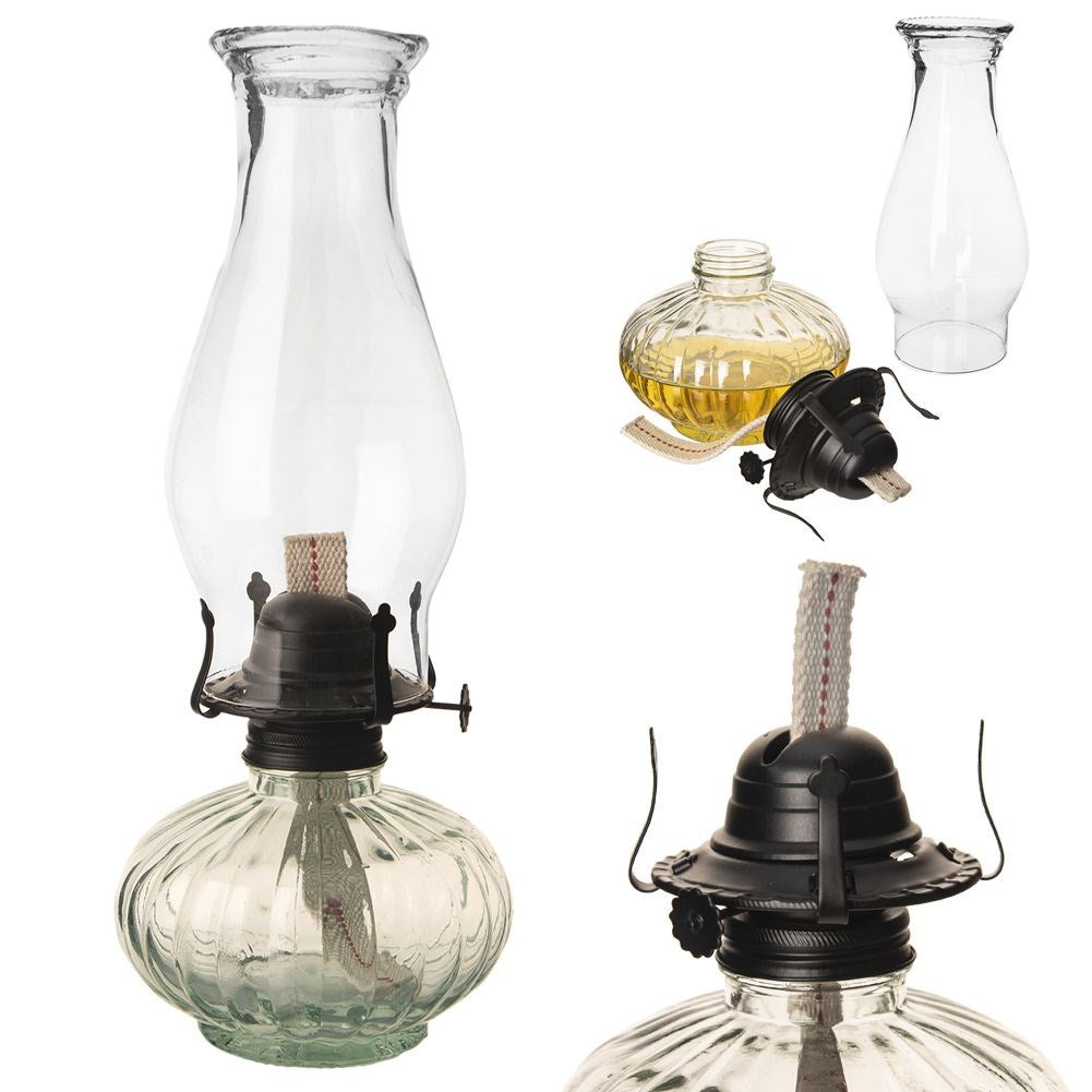 Glass oil lamp 550 ml, 32.5 cm