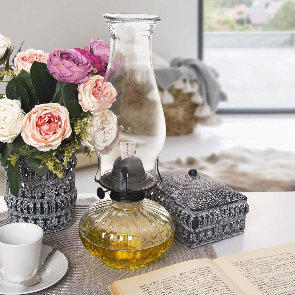 Glass oil lamp 550 ml, 32.5 cm