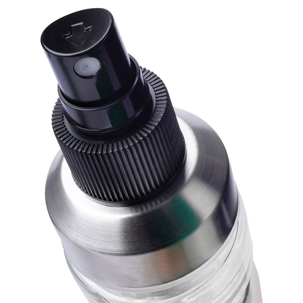 Glass oil mister for even oil distribution when cooking
