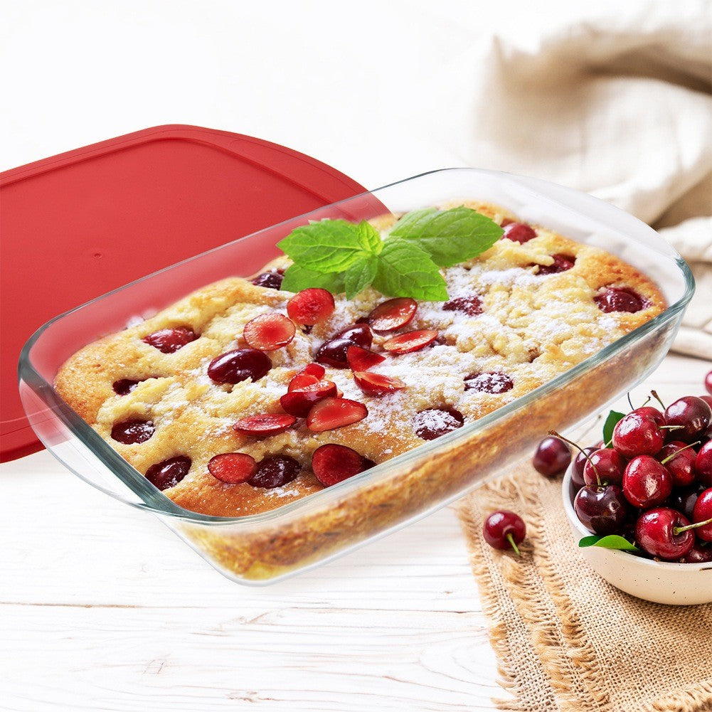 Glass ovenproof dish with lid 39x24x7 cm, 3.7 l