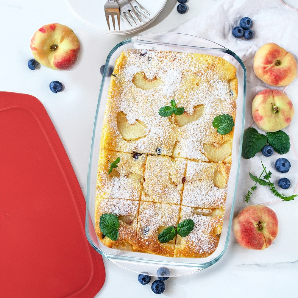 Glass ovenproof dish with lid 39x24x7 cm, 3.7 l