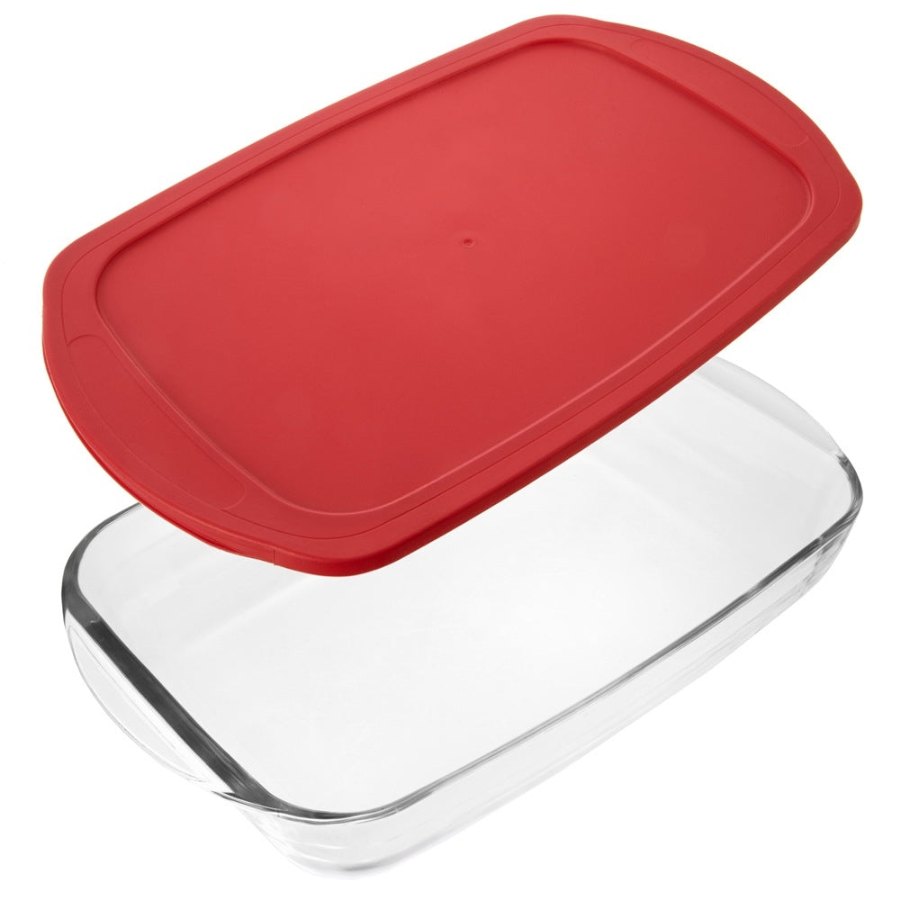 Glass ovenproof dish with lid 39x24x7 cm, 3.7 l