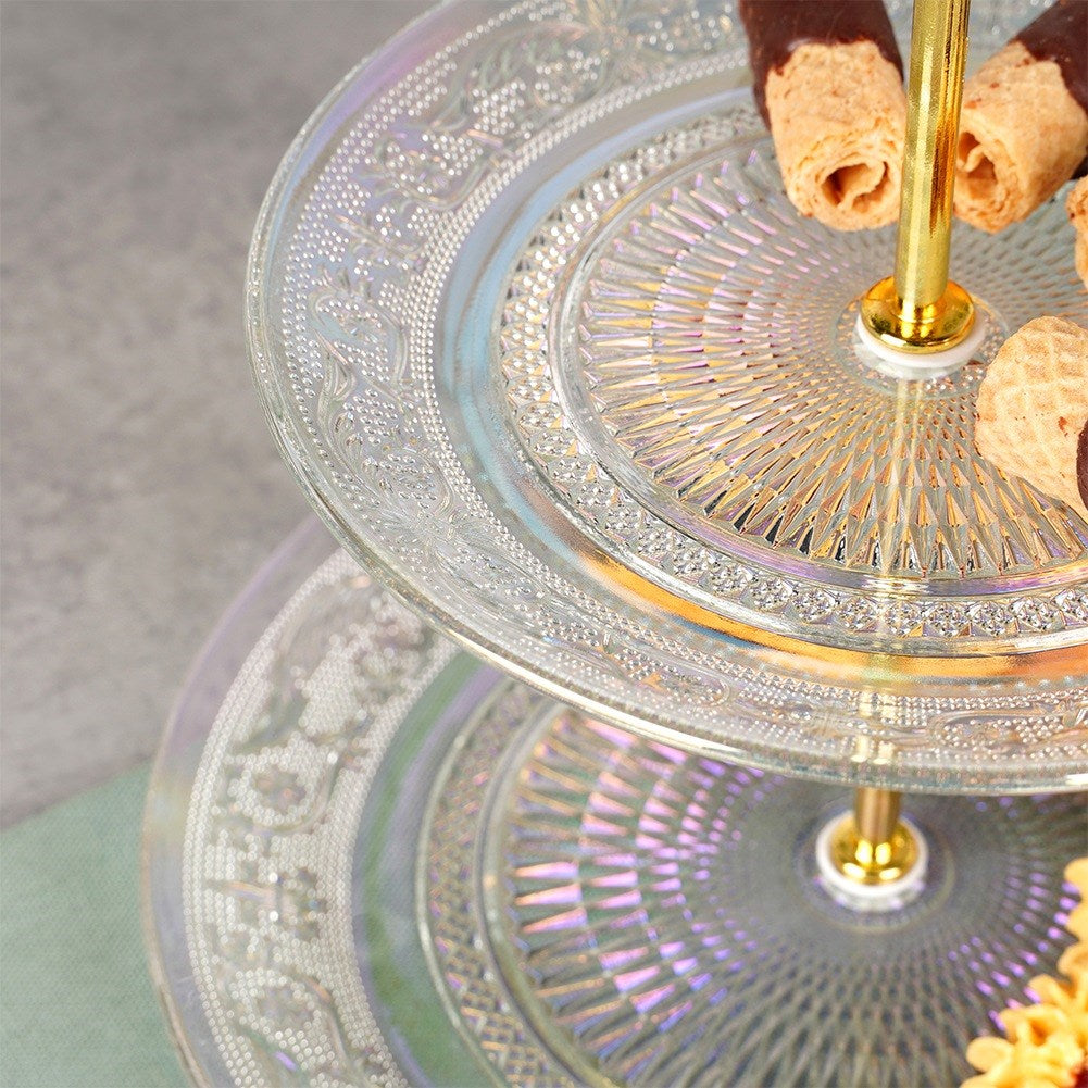 Glass platter, 2-tier, 24 cm