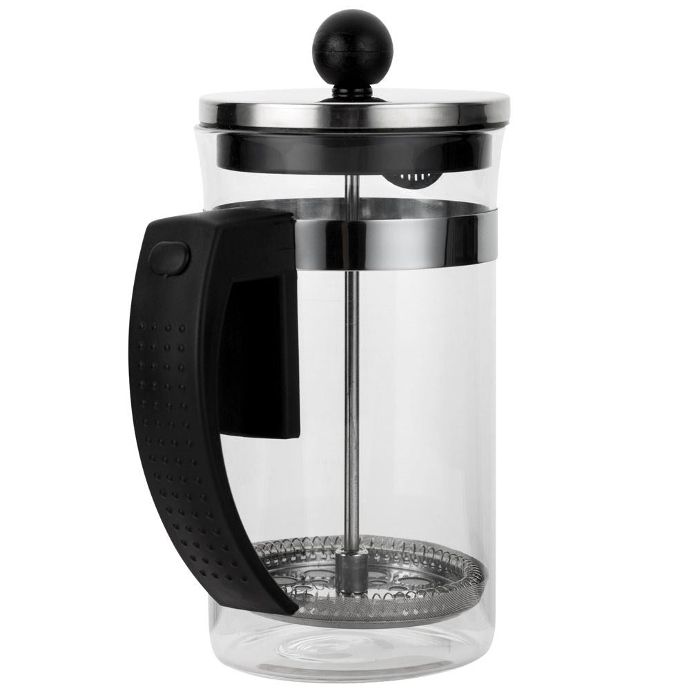 Glass press jug for coffee, tea and milk frothing