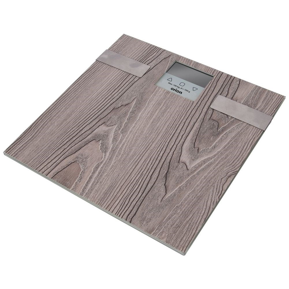 Glass scale with body fat, water, bone and muscle mass, BMI