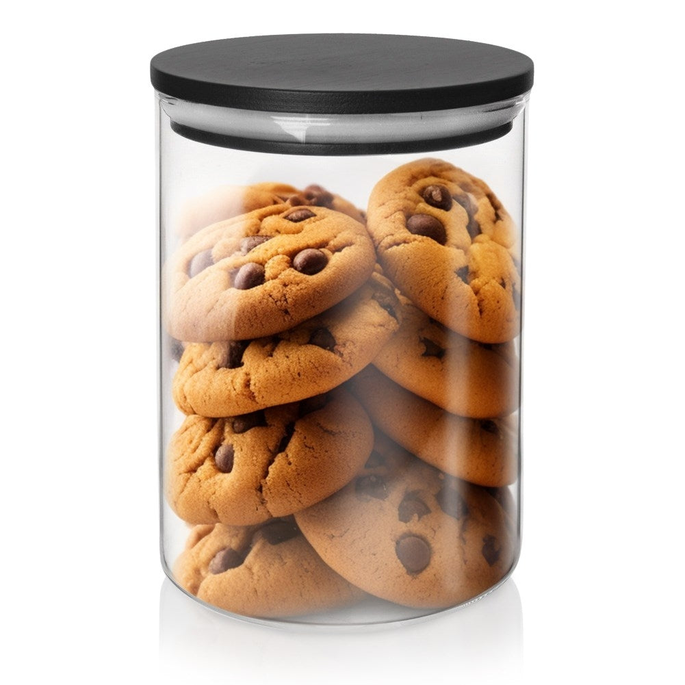 Glass storage jar with Airtight Bamboo lid