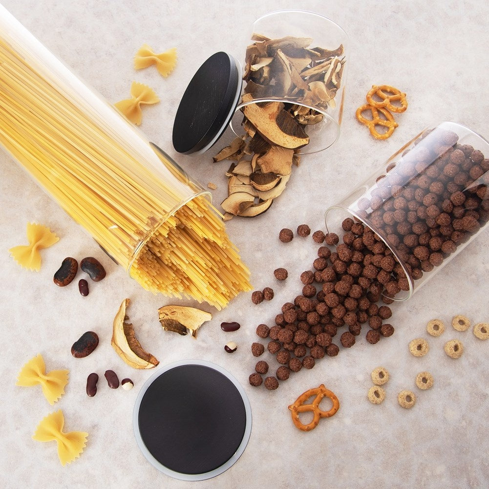 Glass storage jar with Airtight Bamboo lid