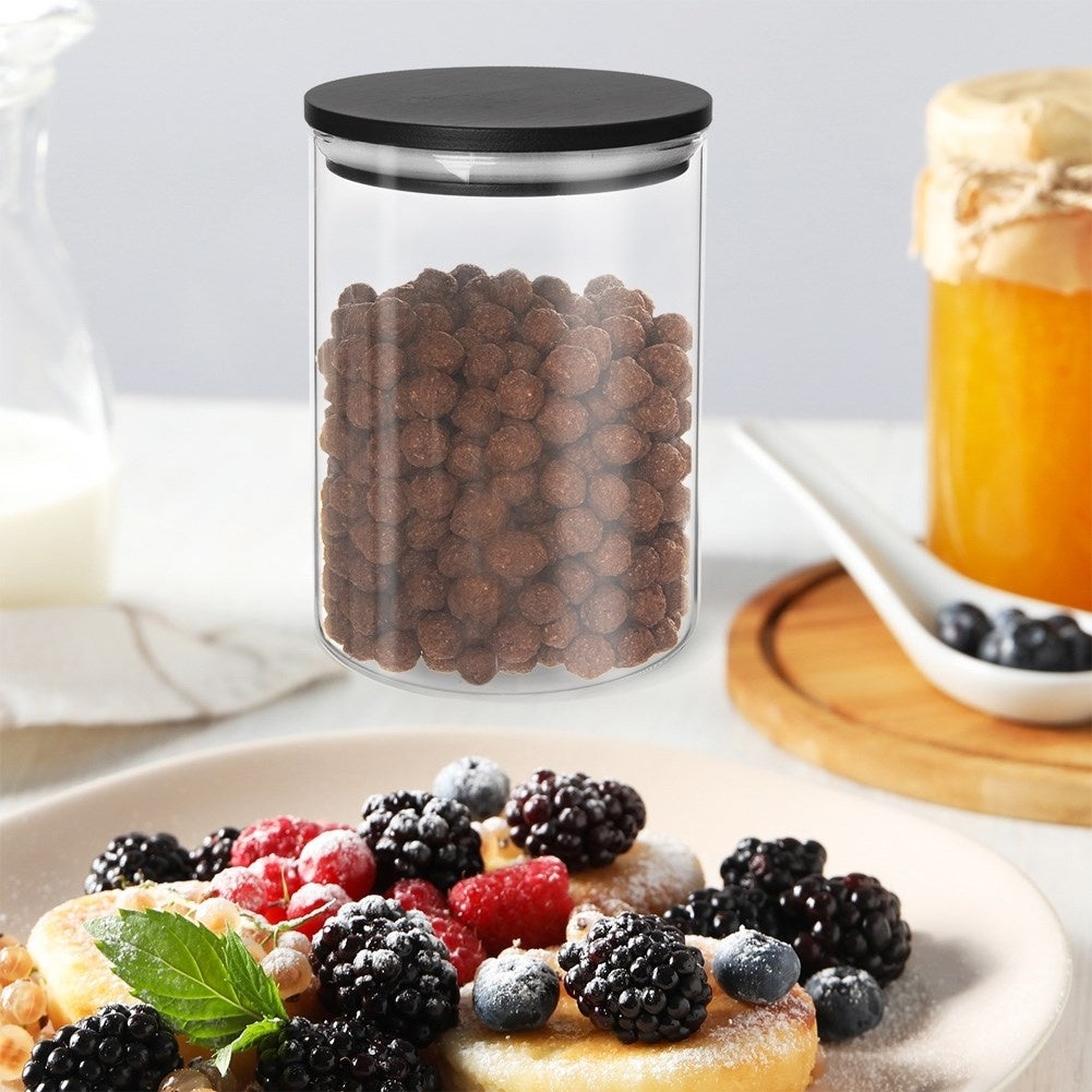 Glass storage jar with Airtight Bamboo lid
