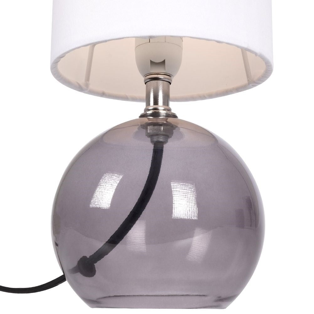 Glass table lamp with white shade for home and office