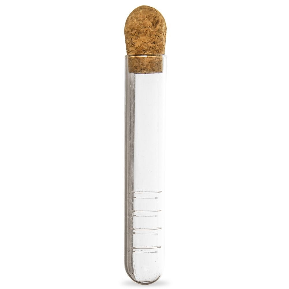 Glass tea and herbal infusion strainer with cork closure