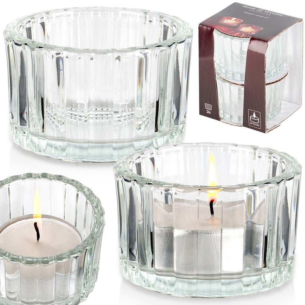 Glass tealight holder 5.7 cm 2 pcs.