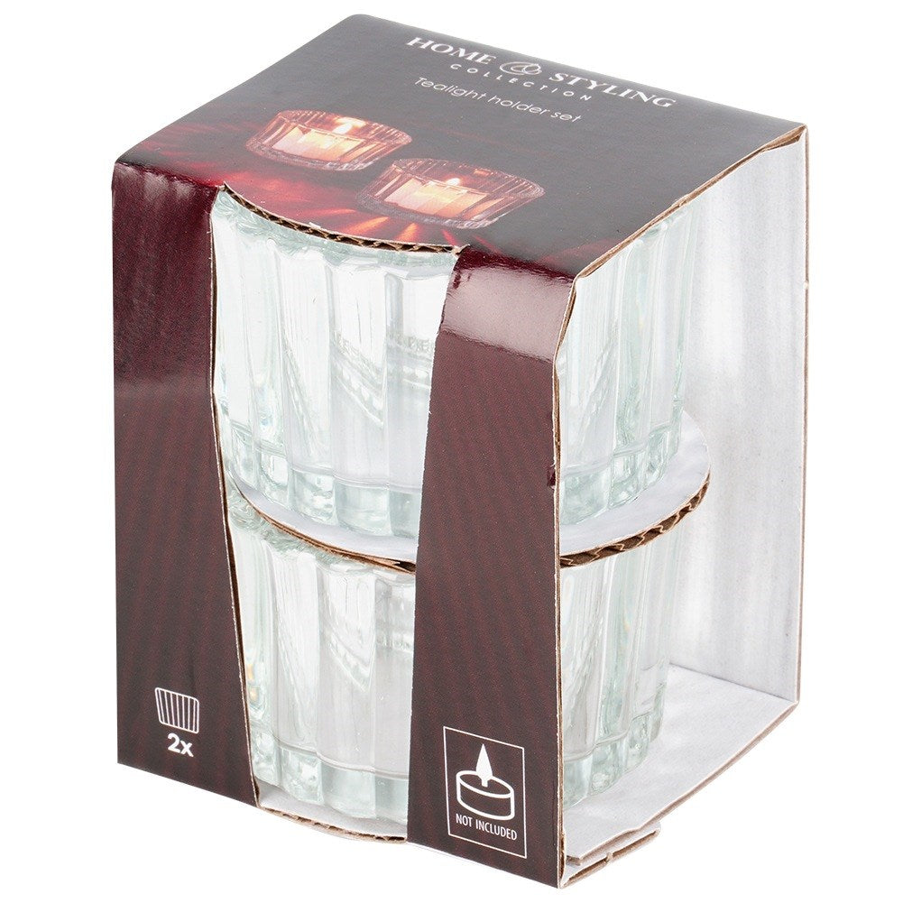 Glass tealight holder 5.7 cm 2 pcs.