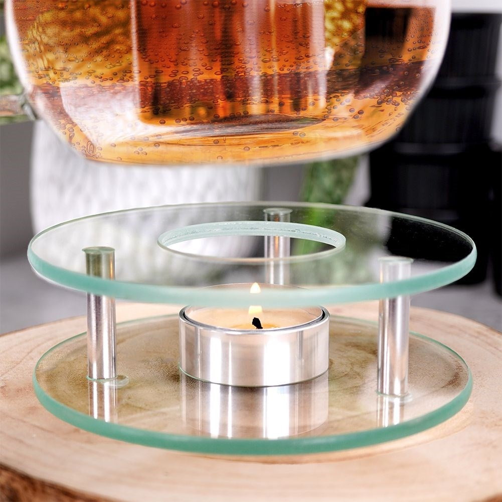 Glass tea warmer for tealight candles - perfect for teapots