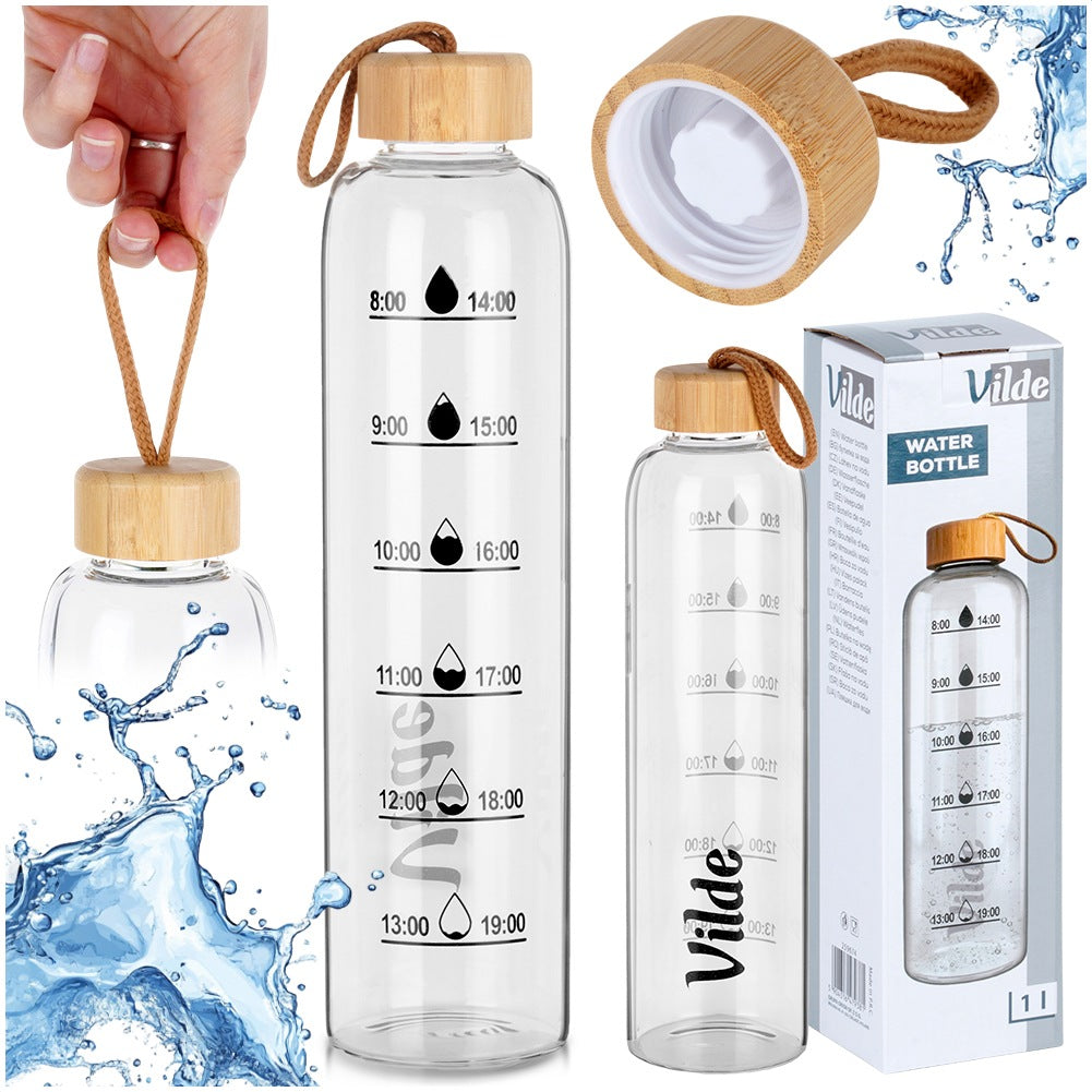 Glass water bottle 1 l