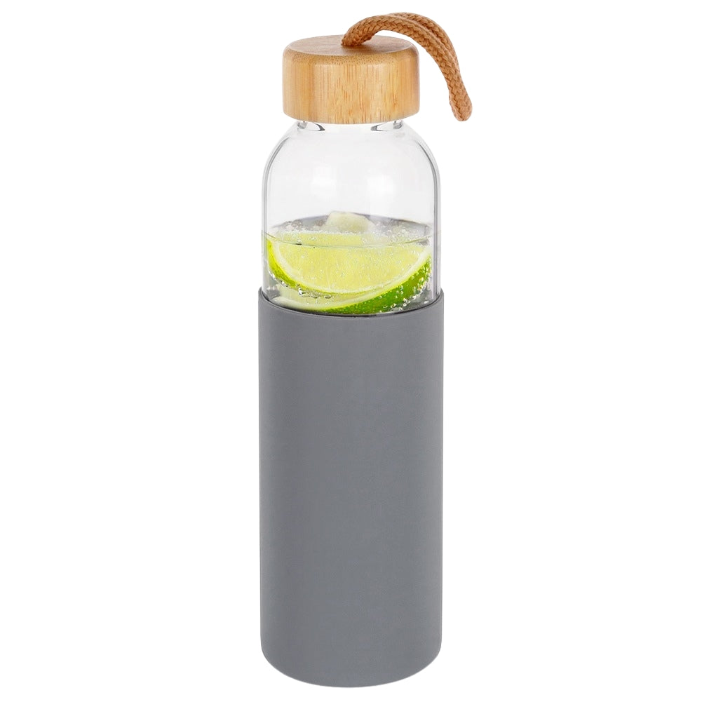 Glass water bottle with silicone cover 500 ml